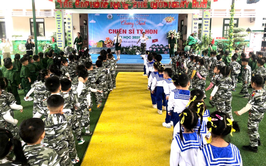 Trường Mầm non Thọ An tổ chức Chương trình “ Chiến sĩ tí hon” năm học 2025- 2026