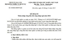 Kế hoạch thâm nhập công dân sẵn sàng nhập ngũ năm 2026