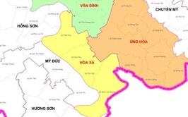 Bản đồ phương án thành lập xã Hoà Xá thuộc thành phố Hà Nội