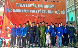 Trải nghiệm, thực hành chữa cháy và cứu nạn, cứu hộ tại trường TH Phụng Thượng