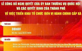Thành phố Hà Nội tổ chức Lễ công bố Nghị quyết của Ủy ban Thường vụ Quốc hội và các Quyết định của Thành phố về việc triển khai tổ chức đơn vị hành chính cấp xã