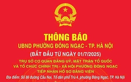 THÔNG BÁO VỀ VIỆC SẮP XẾP, TỔ CHỨC LẠI ĐƠN VỊ HÀNH CHÍNH VÀ ĐỊA ĐIỂM LÀM VIỆC CỦA PHƯỜNG ĐÔNG NGẠC
