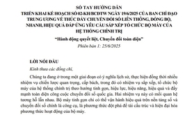 SỔ TAY HƯỚNG DẪN
TRIỂN KHAI KẾ HOẠCH SỐ 02-KH/BCĐTW NGÀY 19/6/2025 CỦA BAN CHỈ ĐẠO TRUNG ƯƠNG VỀ THÚC ĐẨY CHUYỂN ĐỔI SỐ LIÊN THÔNG, ĐỒNG BỘ, NHANH, HIỆU QUẢ ĐÁP ỨNG YÊU CẦU SẮP XẾP TỔ CHỨC BỘ MÁY CỦA HỆ THỐNG CHÍNH TRỊ