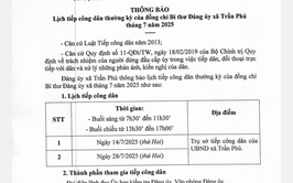 Thông báo: Lịch tiếp công dân