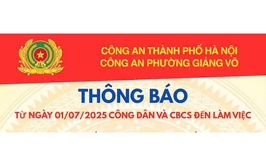 Thông báo địa điểm làm việc công an phường Giảng Võ