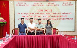 Ký kết Quy chế phối hợp giữa Đảng ủy xã Thanh Oai với Đảng ủy các xã Bình Minh, Tam Hưng, Dân Hòa trong công tác đào tạo bồi dưỡng tại Trung tâm Chính trị khu vực Thanh Oai