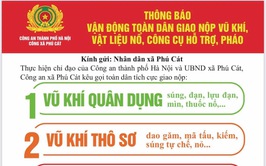 Thông báo vận động toàn dân giao nộp vũ khí, vật liệu nổ, công cụ hỗ trợ, pháo