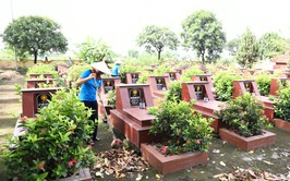 MTTQ xã Sơn Đồng và các tổ chức thành viên tổng vệ sinh, dọn dẹp, làm đẹp nghĩa trang liệt sĩ
