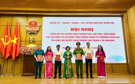 Công bố Quyết định thành lập, đổi tên, tiếp nhận các tổ chức Đảng trực thuộc Đảng uỷ phường Ngọc Hà