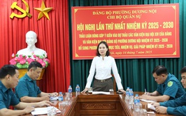 Chi bộ Quân sự phường Dương Nội đóng góp ý kiến vào dự thảo văn kiện Đại hội XIV của Đảng và Đại hội Đảng bộ phường Dương Nội lần thứ Nhất