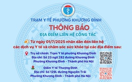 Trạm Y tế phường Khương Đình: Một số thông tin cần biết