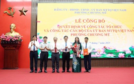 Lễ công bố Quyết định về công tác tổ chức và công tác cán bộ Uỷ ban MTTQ Việt Nam phường Chương Mỹ