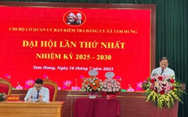 Đại hội Chi bộ Cơ quan UBKT Đảng ủy xã Tam Hưng lần thứ I: Đoàn kết – Kỷ cương – Trí tuệ – Đột phá – Phát triển