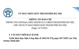 Điểm tin ngày 16/7 của Thành phố Hà Nội 