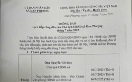 Thông báo về lịch tiếp công dân của Chủ tịch UBND xã Đan Phượng tháng 7 năm 2025