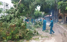 Phường Yên Sở ra quân khắc phục hậu quả cơn mưa dông chiều 19/7