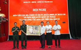 Xã Thanh Oai: Đón tiếp cán bộ, chiến sĩ Trung đoàn BB692, Sư đoàn 301 về phối hợp hành quân dã ngoại và làm công tác dân vận