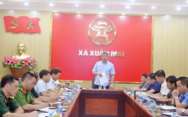 Đồng chí Phó Chủ tịch UBND Thành phố Nguyễn Mạnh Quyền kiểm tra công tác phòng, chống mưa bão, ngập lụt và ứng phó với cơn bão số 3 năm 2025 tại xã Xuân Mai và Trần Phú
