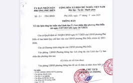 Thông báo lịch công tác tuần của Lãnh đạo UBND phường Phú Diễn (Từ ngày 21/7/2025 đến ngày 26/7/2025)