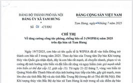 XÃ TAM HƯNG: BAN HÀNH CHỈ THỊ TĂNG CƯỜNG CÔNG TÁC PHÒNG, CHỐNG BÃO SỐ 3 (WIPHA) NĂM 2025