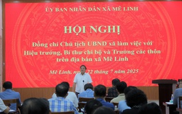 Chủ tịch UBND xã Mê Linh làm việc với hiệu trưởng các trường, Bí thư Chi bộ, trưởng các thôn0