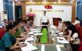 Ứng Hòa: Hội nghị thống nhất phương án cưỡng chế, đảm bảo an ninh trật tự tổ chức thi công dự án: Đầu tư xây dựng đường trục phía Nam Km34+950 đến Km35+170 địa phận thôn Giang Triều.