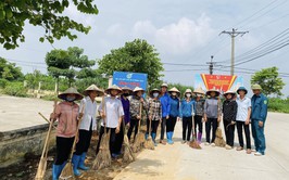 Đồng loạt ra quân tổng vệ sinh môi trường chào mừng Đại hội Đảng bộ xã Minh Châu lần thứ I