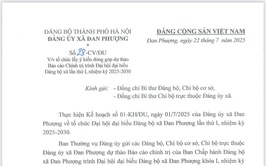 Công văn số 28-CV/ĐU của Đảng ủy xã Đan Phượng