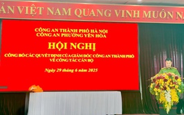 Công an phường Yên Hòa (mới) tổ chức Lễ công bố Quyết định của Bộ trưởng Bộ Công an về việc thành lập Công an cấp xã của thành phố Hà Nội
