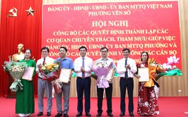 Phường Yên Sở công bố các quyết định về tổ chức bộ máy và công tác cán bộ