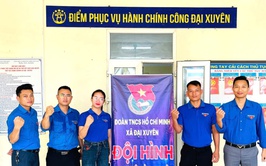 Thanh niên xã Đại Xuyên ra quân đội hình tình nguyện hỗ trợ vận hành chính quyền địa phương hai cấp