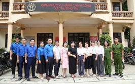 Điểm phục vụ hành chính công xã Thường Tín vận hành thông suốt trong những ngày đầu thực hiện chính quyền hai cấp