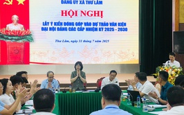 Đảng uỷ xã Thư Lâm tổ chức hội lấy ý kiến đóng góp vào Dự thảo văn kiện Đại hội Đảng các cấp nhiệm kỳ 2025 – 2030