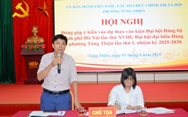 Ủy ban MTTQ Việt Nam phường Tùng Thiện lấy ý kiến đóng góp vào Dự thảo văn kiện Đại hội Đảng bộ các cấp