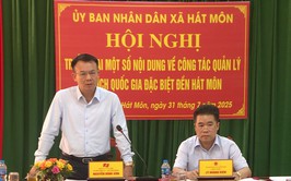 UBND xã Hát Môn tổ chức hội nghị triển khai một số nội dung về công tác quản lý Di tích Quốc gia đặc biệt Đền Hát Môn