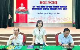 ĐẢNG ỦY XÃ THƯ LÂM TỔ CHỨC HỘI NGHỊ LẤY Ý KIẾN ĐÓNG GÓP VÀO DỰ THẢO VĂN KIỆN ĐẠI HỘI ĐẢNG CÁC CẤP NHIỆM KY 2025 -2030