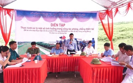 Quảng Oai chủ động diễn tập ứng phó thiên tai, bảo vệ an toàn đê điều