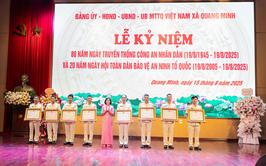 Xã Quang Minh kỷ niệm 80 năm Ngày truyền thống Công an nhân dân Việt Nam và 20 năm Ngày hội Toàn dân bảo vệ an ninh Tổ quốc