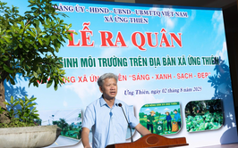 Đảng ủy – Hội đồng nhân dân - Ủy ban nhân dân - Ủy ban Mặt trận tổ quốc xã Ứng Thiên tổ chức lễ ra quân tổng vệ sinh môi trường trên địa bàn 29 thôn thuộc xã