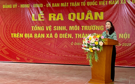 Ra quân tổng vệ sinh môi trường trên địa bàn xã