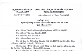 Lịch tiếp công dân của Tổ đại biểu HĐND xã Quý III/2025