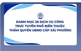 26 dịch vụ công trực tuyến phổ biến thuộc thẩm quyền giải quyết của UBND xã, phường