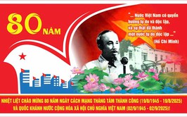 Tuyên truyền kỷ niệm 80 năm ngày Cách mạng tháng Tám (19/8/1945-19/8/2025) và Quốc khánh nước CHXHCN Việt Nam (2/9/1945-2/9/2025).
