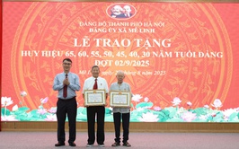 Xã Mê Linh tổ chức Lễ trao Huy hiệu Đảng đợt 2/9/2025