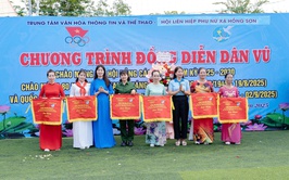 Đồng diễn dân vũ chào mừng thành công Đại hội Đảng bộ xã Hồng Sơn lần thứ I, nhiệm kỳ 2025-2030; Kỷ niệm 80 năm Cách mạng Tháng Tám và Quốc khánh 02/9
