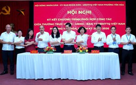 Phường Yên Hòa tổ chức ký kết chương trình phối hợp công tác nhiệm kỳ 2021-2026