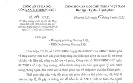 Công an phường Phương Liệt ban hành văn bản vận động người dân chấp hành nghiêm các quy định của Nghị định 137/2020/NĐ-CP ngày 27/11/2020 của Chính phủ