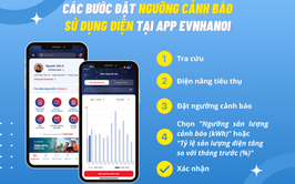 Chủ động kiểm soát mức tiêu thụ điện với tính năng “Đặt ngưỡng cảnh báo” trên App EVNHANOI