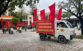 UBND XÃ VĨNH THANH TỔ CHỨC LỄ RA QUÂN ĐẢM BẢO TRẬT TỰ ĐÔ THỊ, TRẬT TỰ CÔNG CỘNG, PHÒNG CHỐNG TỘI PHẠM, ĐẢM BẢO AN NINH, AN TOÀN ĐẠI HỘI ĐẢNG CÁC CẤP