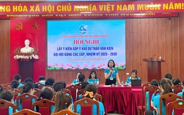 HỘI LIÊN HIỆP PHỤ NỮ XÃ VĨNH THANH TỔ CHỨC HỘI NGHỊ LẤY Ý KIẾN GÓP Ý VÀO DỰ THẢO VĂN KIỆN ĐẠI HỘI ĐẢNG CÁC CẤP, NHIỆM KỲ 2025 – 2030
